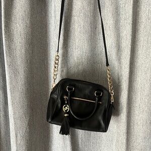 Michael Kors Black Crossbody Bag with Chain Strap and Tassel